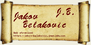 Jakov Belaković vizit kartica